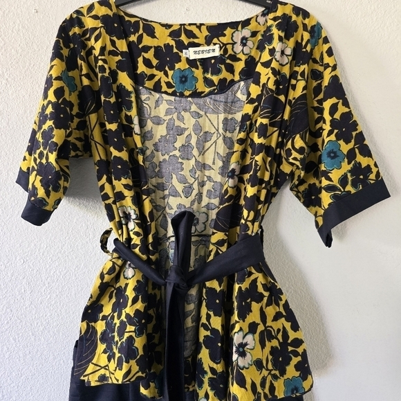 African Print Women's Floral Print 2PIECE Set Skirt&Open Top W Belt art to wear - Picture 3 of 11